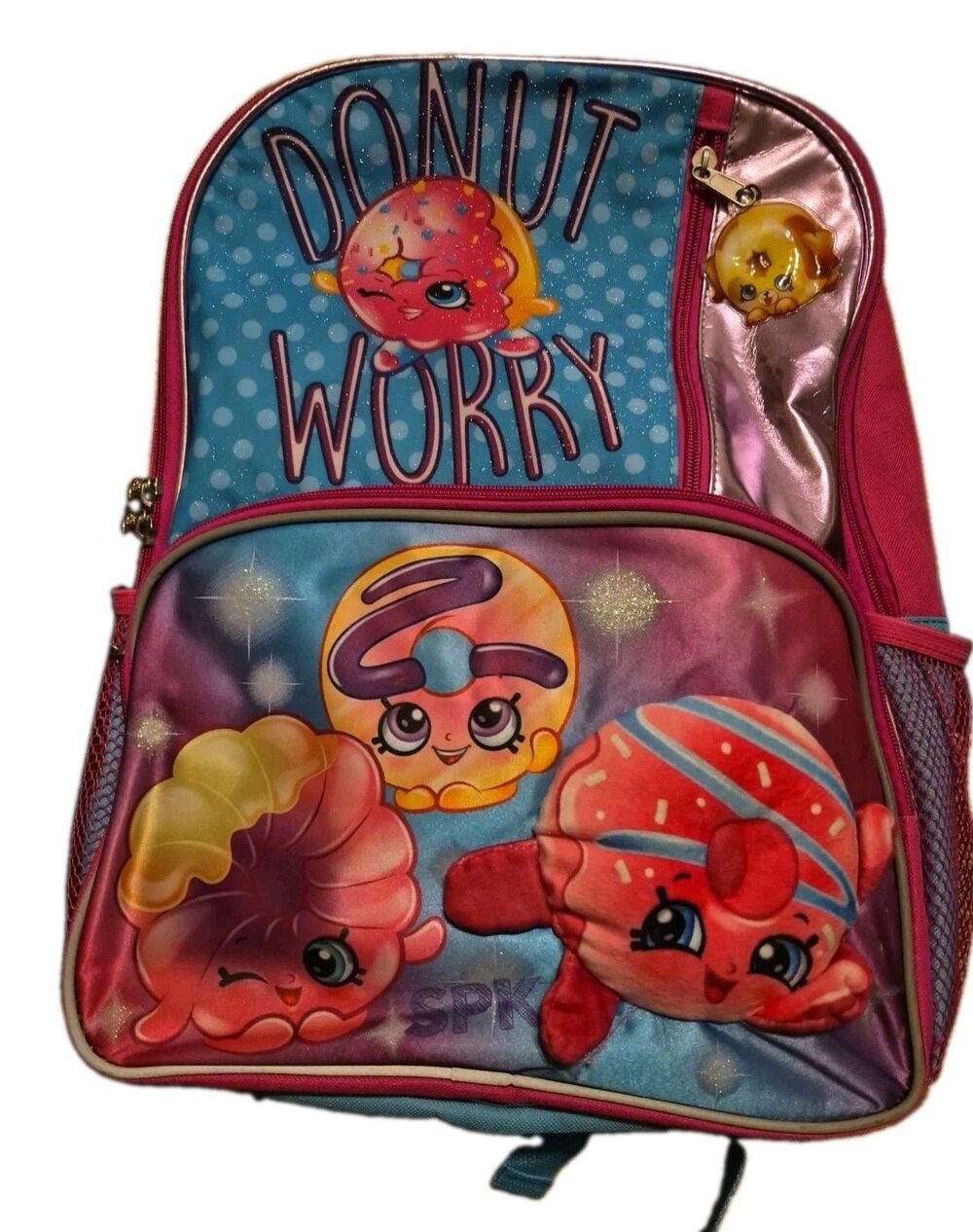Shopkins 16" Girls Backpack Pink School Travel Bag "DONUT WORRY" VHTF New